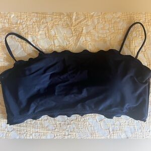Scalloped black bikini top